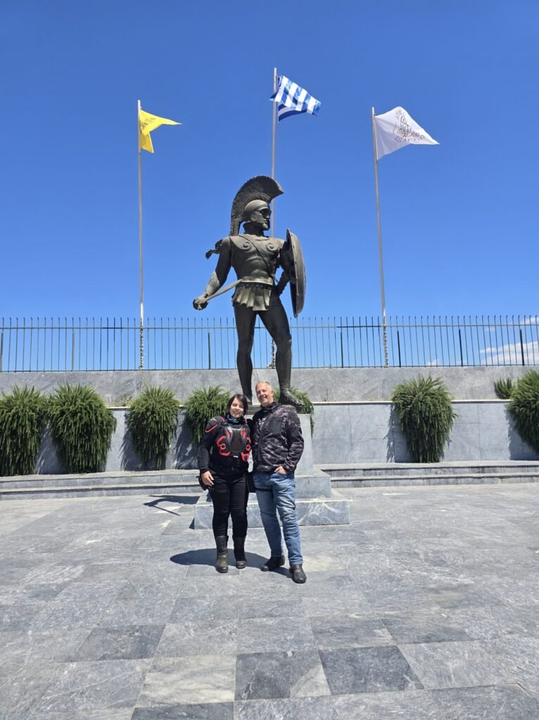 Spartakus mit dem Motorrad