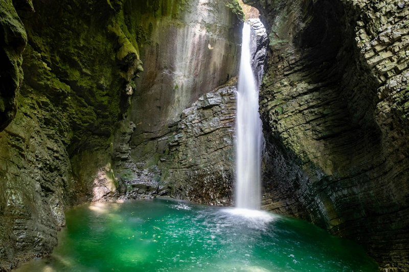 Kozjak-Wasserfall Slowenien Motorrad Rundtour und Ideen